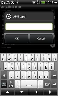 Key in default and press OK.