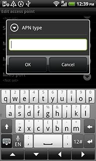 Key in default and press OK.