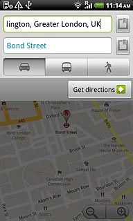 Press the required mode of transportation above Get directions.