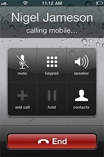 Press End to end the call.