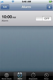 Press the Alarm tab.