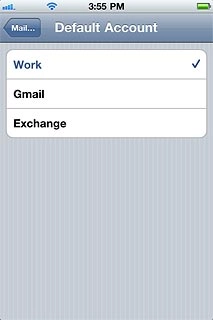 When the box next to an email account is ticked (V), the account is set as the default account.