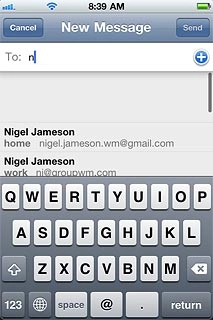 Key in the first letters of the required contact.Matching contacts are displayed.Press the required contact.