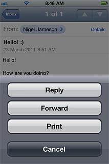 Press Forward.Key in the first letters of the required contact.Matching contacts are displayed.