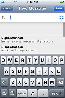 Matching contacts are displayed.Press the required contact.