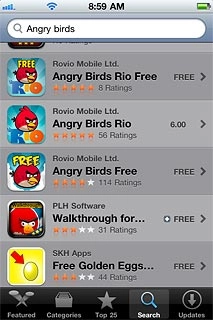 Press the required application.