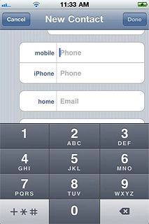 Press the field next to the phone number.