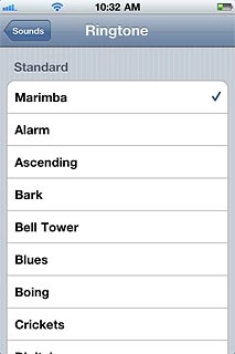 Press the required ringtone.Your phone plays back the selected ring tone.