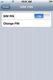 Press the indicator next to SIM PIN.