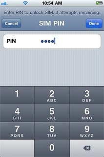 Key in your PIN and press Done.Depending on the current setting, the function is turned on or off.