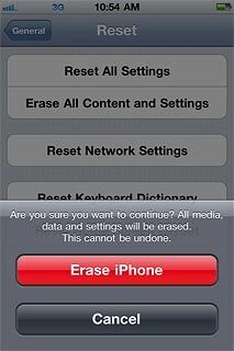 Press Erase iPhone to confirm.