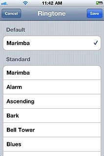 Press the required ringtone.