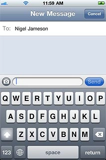 Press the text input field.Write the text for your text message.