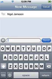 Press the text input field.Write the text for your picture message.