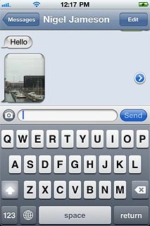 Press the text input field.Write the required text.