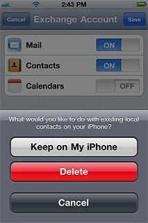 If you select Keep on My iPhone: