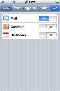 Press the indicator next to the required data type to turn synchronisation of the specific data types on or off.
