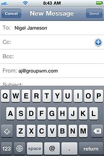Press Cc or Bcc.Key in the first letters of the required contact.Matching contacts are displayed.