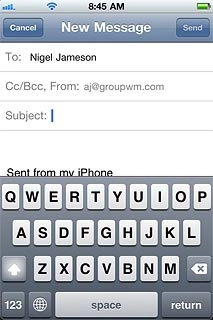 Press Subject and key in a subject for the email message.