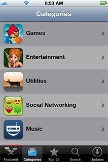 To search by category:Press Categories.