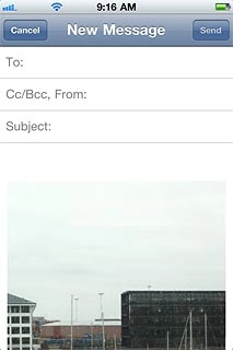 An email message containing the picture or video clip is created.Press To and key in the first letters of the required contact.
