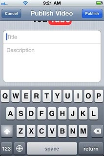 Before you can upload the video clip, the following needs to be filled in: Title, Description, Tags and Category.Follow the instructions on the display to add the required information.