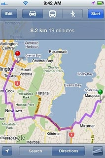 Press the required form of transportation next to Start.