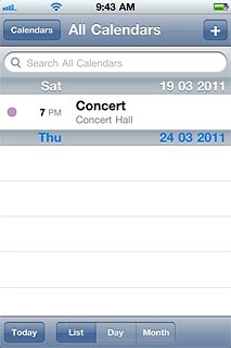 Press one of the following options at the bottom of the display:List