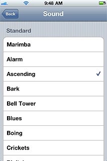 Press the required alarm tone.