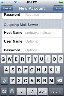 Press Host Name below Outgoing Mail Server.Key in the name or IP address of your email provider's outgoing server.Please note that if you can't send email messages when using your email provider's outgoing server, key in smtp.vodafone.net.au (Vodafone's outgoing server).