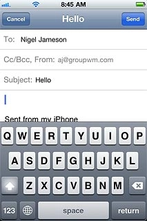 Press the text input field and write the required text.