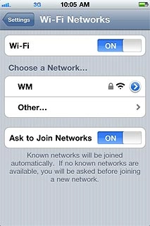 A list of Wi-Fi networks within range is displayed.Press the required Wi-Fi network.