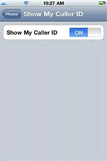 Press the indicator next to Show My Caller ID.Depending on the current setting, the function is turned on or off.