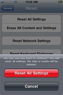 Press Reset All Settings.Your phone is restarted.