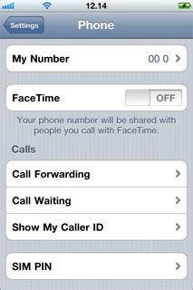 Press the indicator next to FaceTime to turn on the function.