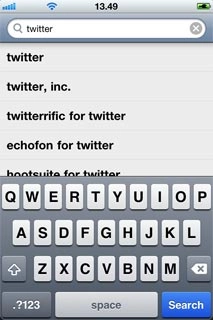 Key in Twitter and press Search.