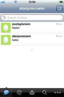 You can now use the application.Please note that Twitter isn't part of the original application package and therefore only a general description is given here.You have a number of options, such as:Write status updatesView status updates from people you followView messages sent directly to youTurn status updates on or off