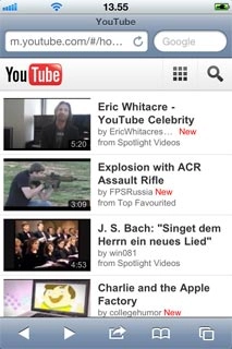 Press the address bar at the top of the display.