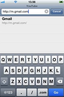 Key in http://m.gmail.com and press Go.