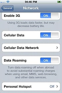 Press Personal Hotspot.