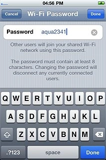 Key in the required password and press Done.