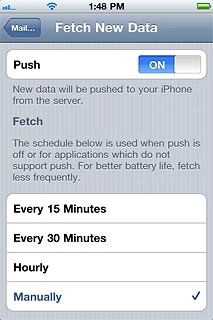 Press the indicator next to Push to select OFF.