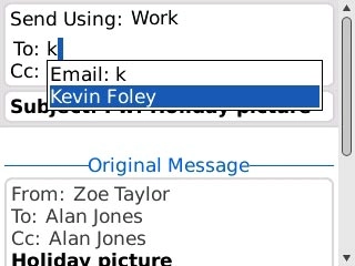 Highlight the required contact and press the Navigation key.