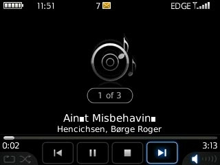 To go to the next audio file:Highlight arrow right and press the Navigation key.