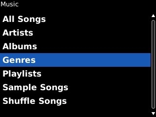Highlight the required category and press the Navigation key.