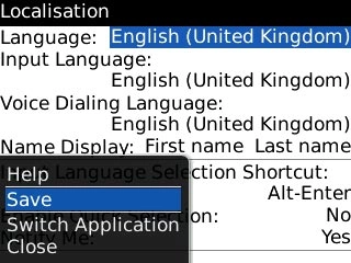 Scroll to Save and press the Navigation key.