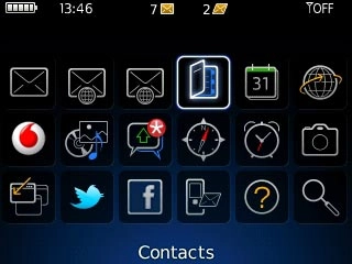Scroll to Contacts and press the Navigation key.
