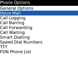 Scroll to Voice Mail and press the Navigation key.