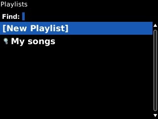 Scroll to [New Playlist] and press the Navigation key.