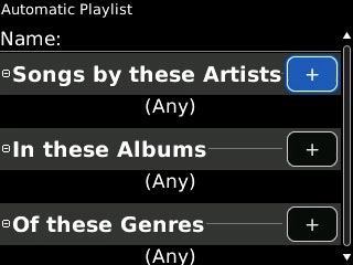 Highlight + next to Songs by these Artists, In these Albums or Of these Genres and press the Navigation key.Follow the instructions on the display to add the required artist, album or genre to the playlist.
